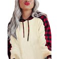 thumbnail image 4 of Kmbangi Female Suit Set Plaid Long Sleeve Hooded Pullover+ Long Pants, 4 of 10