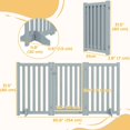 thumbnail image 3 of PawHut Dog Gate 3-Panel Foldable with Feet for Medium Dogs and Below, Grey, 3 of 10