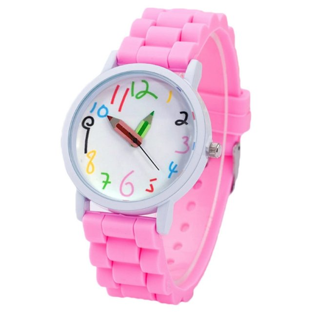 Fashion Children Kids Arabic Numerals Pencil Analog Display Quartz Wrist Watch