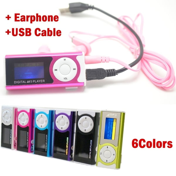 stanreset Lecteur de Musique Numérique MP3 Mini USB MP3 Mini USB Écran OLED MP3 Supporte Carte Micro SD TF 16/32 Go Design Clip Lampe de Poche