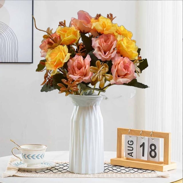 KTTECTOA High-end Artificial Flowers Diamond Rose Artificial Flowers 5 Forks 10 Mini Roses Home Decoration Plastic Flowers Clearance Birthday Gifts Canada Days Home and Kitchen Home and Kitchen