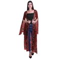 thumbnail image 1 of Moomaya Cardigan Long en Georgette de Viscose Imprimée à Manches Fendues pour Femmes, 1 of 5