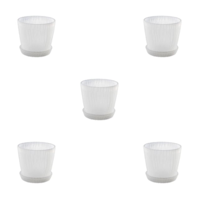 kurtrusly Modern Decorative Flower Pots Easy To Maintain Various Colors And Sizes transparent M pot+M tray 5Set