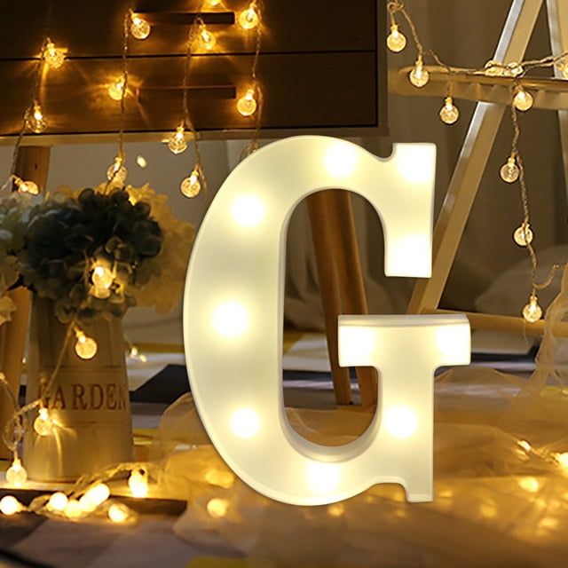 Meitianfacai Light Up Letter Led Light, Remote control Alphabet Letter Lights LED Light Up White Plastic Letters Stand G