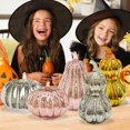 thumbnail image 4 of Cherishous LED Light Pumpkins 2025 Timer Lighted Sparkling Starry Night Glass Pumpkins One Click Operation Fall Halloween/Thanksgiving Decor For Home Bedroom, 4 of 7
