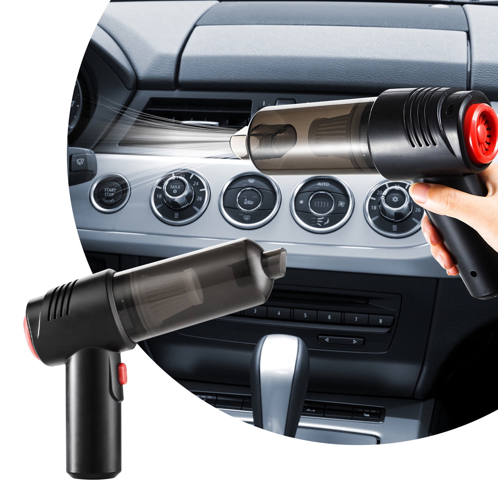 Wzzjkit Vacuum Cleaner, Handheld Vacuum Car Vacuum with 9000PA, Lightweight Rechargeable Hand Vacuum, Wet Dry Hand Vacuum Cleaner for Car, Vacuum Cleaners for Home