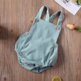 thumbnail image 3 of SUNSIOM Newborn Baby Corduroy Sleeveless Romper Solid Color Backless Jumpsuit, 3 of 5