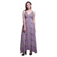 thumbnail image 1 of Bimba Leaves Ladies Printed Resort Maxi DrawstringDressSpaghetti Strap Beach Wear-Small, 1 of 4