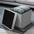 thumbnail image 4 of Sorbus Teddy Storage Ottoman - Soft Sherpa Tufted Footstool, 4 of 6