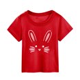 thumbnail image 1 of MIASHUI T-Shirt à Manches Courtes pour Tout-Petits Imprimé Lapin de Pâques pour Enfants, Rouge, 9-10 Ans, 1 of 3