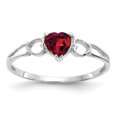 thumbnail image 1 of Bague de Naissance en Or Blanc 10K Geniune Rhodolite Polie avec Grenat, 1 of 2