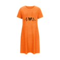 thumbnail image 4 of Rbaofujie Robe pour Femmes Robe de Nuit Courte Surdimensionnée pour Femmes Imprimée à Col Rond et Manches Courtes Robe Pyjama d'Automne, 4 of 6