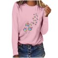 thumbnail image 1 of Pisexur Hauts pour Femmes Mode d'Automne T-Shirt à Imprimé Graphique Amusant Col Rond Manches Longues Chemises pour Femmes Chic Décontracté Hauts de Sortie Confort Polyvalent Blouses Légères, 1 of 5