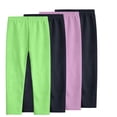 thumbnail image 2 of YUNAFFT Girls Stretchy Soft Leggings 3-12Y 4-Pack Lycra Spandex Pure Color Breathable Base Layer Pants, 2 of 9
