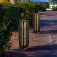 thumbnail image 4 of Gymax 2-Piece Outdoor Solar-Powered Floor Lamps IP65 Waterproof w/ Auto On/Off Light Black, 4 of 10