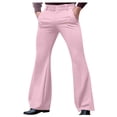 thumbnail image 1 of Xuniizn Mens Dress Pants, Solid Color Zipper Button Stretch Flared Pants with Pockets, Business Fashion Comfortable Formal Suit Trousers, 1 of 2