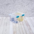 thumbnail image 3 of Sterilite 30 Liter Gasket Box, Weather-Resistant Clear Storage Bin with Latch Lid, Blue, 3 of 8