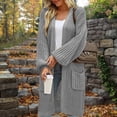 thumbnail image 2 of Yuyuzo Womens Plus Size Cardigans Cable Knit Sweater Jackets Long Sleeve Open Front V Neck Solid Color Outwear, 2 of 6