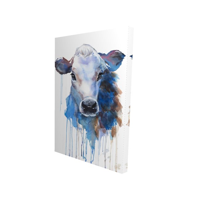 Watercolor jersey cow - 24"x36" canvas - Print on demand