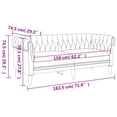 thumbnail image 4 of vidaXL Chesterfield Sofa 2-Seater Black Fabric, 4 of 5
