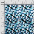 thumbnail image 2 of oneOone Viscose Chiffon Blue Fabric Geometrical Craft Projects Decor Fabric Printed By The Yard 42 Inch Wide, 2 of 4