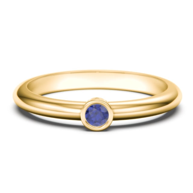 Classic Bezel Set Birthstone Ring - Blue Sapphire (September)
