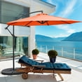 thumbnail image 3 of Costway  10 FT Patio Offset Umbrella w/8 Ribs Cross Base Tilt Orange, 3 of 10