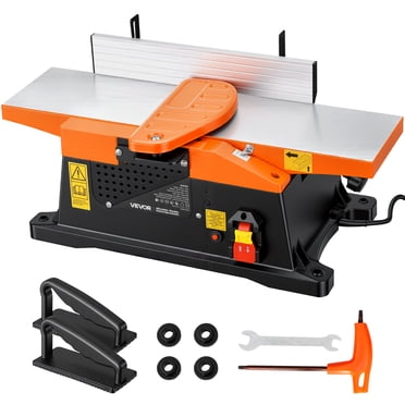 VEVOR Spiral Benchtop Jointer, 6 in, 2 HP 12000 RPM Bench Top Wood Jointer, with 12-Blade Spiral Cutterhead, Up to 1/8 in Depth, 6 x 23 in Cast Aluminum Table