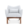 thumbnail image 1 of Gatsby Mid-Century Modern Tight Back Fabric Upholstered Armchair in Light Gray, 1 of 8