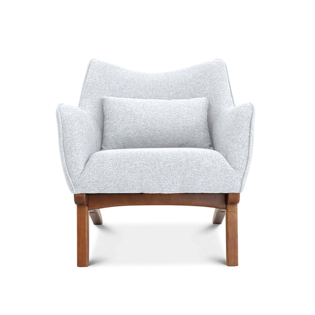 Gatsby Mid-Century Modern Tight Back Fabric Upholstered Armchair in Light Gray
