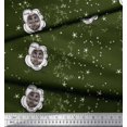 thumbnail image 2 of Soimoi Poly Georgette Fabric Star & Owl Bird Printed Fabric 1 Yard 52 Inch Wide, 2 of 3