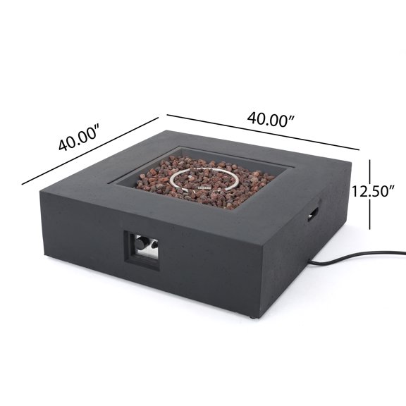 Table à Feu en Béton Gris Foncé de 50 000 BTU - Chauffage Extérieur