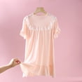 thumbnail image 2 of biudgviw Chemises de Nuit pour Tout-Petites Filles, Douces, à Volants, Manches Courtes, Col Ras du Cou, Robe de Pyjama en Dentelle, Tenue de Nuit Confortable, Nuisette, 2 of 3