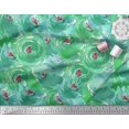 thumbnail image 3 of Soimoi Green polyester Crepe Fabric Flower Watercolor Print Fabric by Yard 42 Inch Wide, 3 of 3