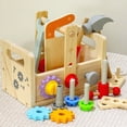 thumbnail image 4 of QTOCIO Children's Wooden Tool Set Workbench Toddler Repair Toolbox Includes Screws And Hand Tools Educational Building Toy Suitable For Boys Aged 1-3, 4 of 4