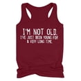 thumbnail image 2 of Meichang Débardeurs Je Ne Suis Pas Vieille pour Femmes 2024 Dos Nageur Col Rond T-Shirts T-Shirts à Lettres Amusantes Mode d'Été Sans Manches Débardeurs T-Shirts, 2 of 5