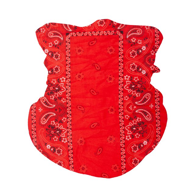 Top Headwear Face Covering Neck Gaiter - Bright Red Paisley