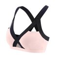 thumbnail image 3 of Soutien-gorge de Sport en Dentelle Croisée devant Couleur Unie pour Femmes, 3 of 9