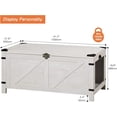 thumbnail image 2 of WAMPAT Table Basse, Salon, Dessus Relevable avec Rangement, Petit Meuble d'Accent, Armoire en Treillis, Serrure Rustique, Blanc Antique, 2 of 7