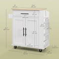 thumbnail image 3 of HOMCOM Kitchen Island with Storage and Power Outlets, Rolling Kitchen Cart, 3 of 10