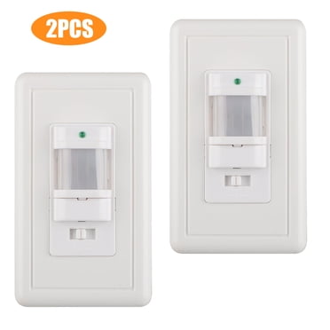 2/1Pcs PIR Motion Sensor Light Switch Wall Switch for Indoor Use – Vacancy & Occupancy Sensor Modes, Auto On/Off Wall Light Lamp Switch, White