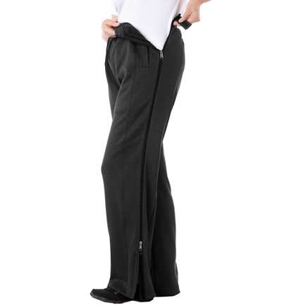 Silverts Men Fleece Tear Away Pant, 3XL Plus Size, Black