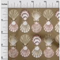 thumbnail image 2 of oneOone Cotton Flex Brown Fabric Sea Shells Ocean Craft Projects Decor Fabric Printed By The Yard 40 Inch Wide, 2 of 4