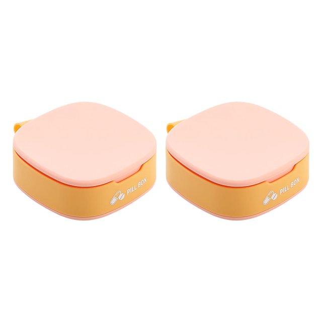 Decodeary Mini Pill Storage Box Sealing Tablet Container Travel Case with Lid Outdoor Travelling Emergency Supplies Pink 2Set