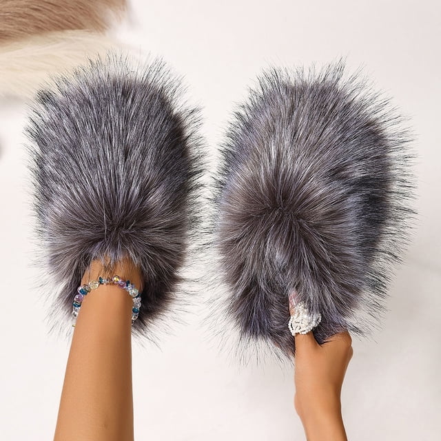 zhenglin Pantoufles Décontractées de Mode pour Femmes - Sandales à Enfiler Polyvalentes à Bout Fermé pour l'Intérieur, Style Automne-Hiver, Confortables, au Design Élégant