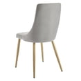 thumbnail image 4 of Set of 2 Mid-Century Velvet & Metal Side Chair in Grey, 4 of 7