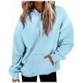 thumbnail image 1 of Timegard Hoodies for Women Drawstring Long Sleeve Sweatshirts Pullover Fall Winter Solid Color Tops, 1 of 5