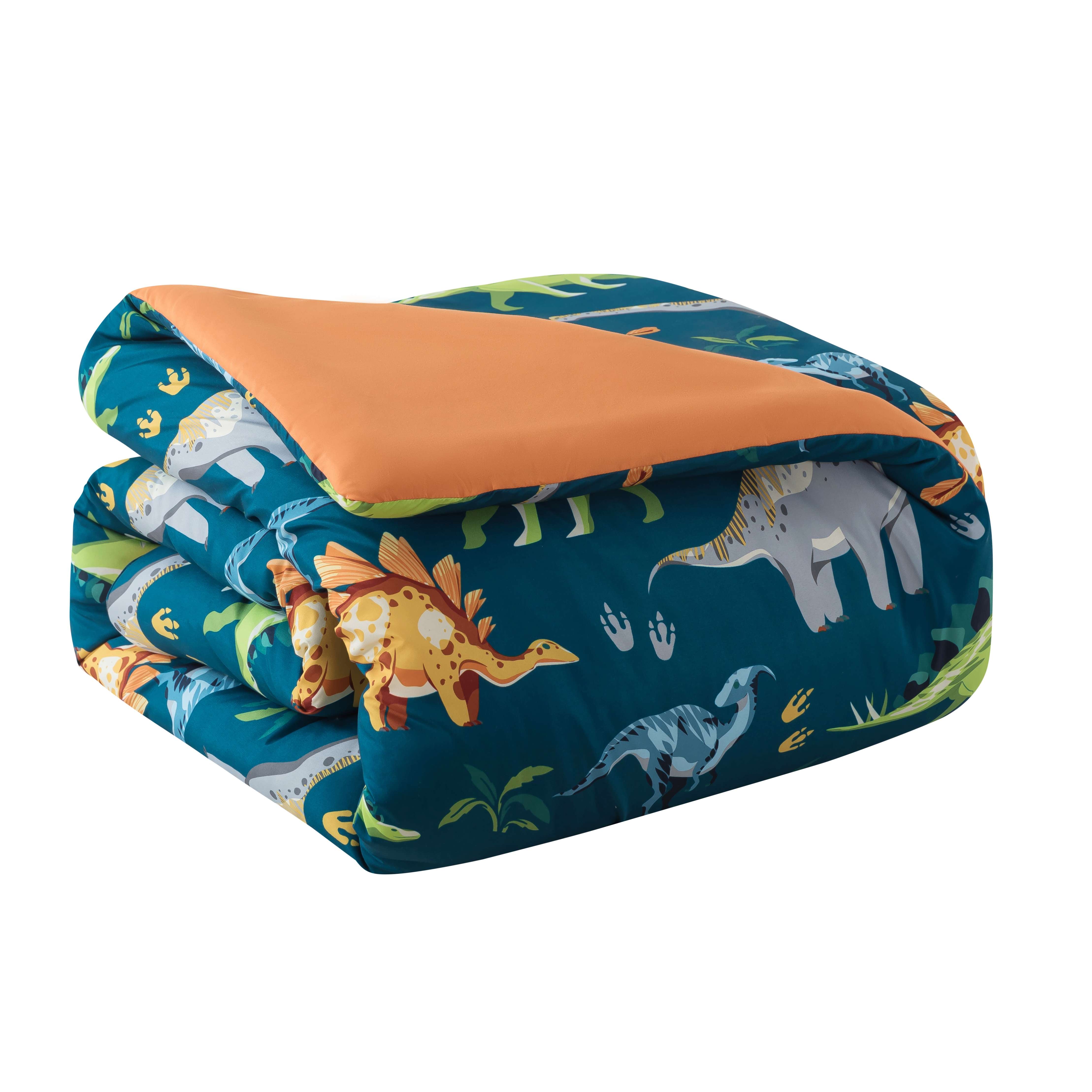 Mainstays Ensemble de literie 5 pièces « lit dans un sac » pour enfants dinosaures, couette réversible, lit simple (Twin)