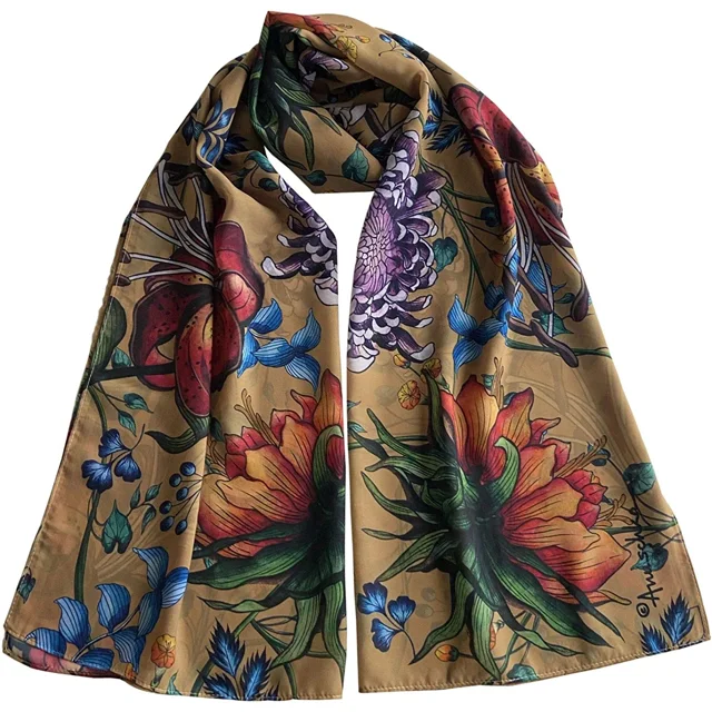 Anuschka Chiffon Scarf - Original Printed Artwork with Super-Soft & Lightweight 100% Polyester Fabric