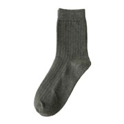 XIAQUJ Solid Color Vertical Strip Socks Mid Tube Socks Classic Casual Comfort Cotton Socks Socks Green One Size